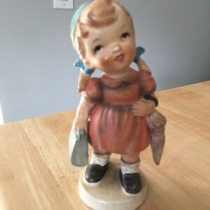 Vintage Collectable  Lipper and Mann  Girl Figurine with Umbrella